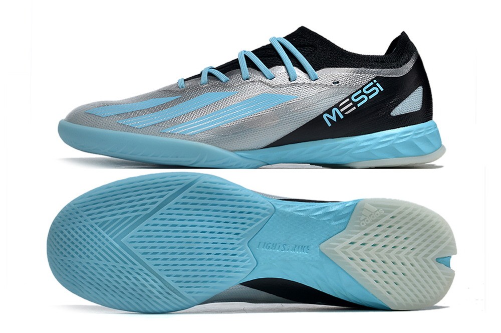 Adidas X Crazyfast Messi.1 IC Indoor Infinito - Silver Metallic/Bliss Blue/Core Black