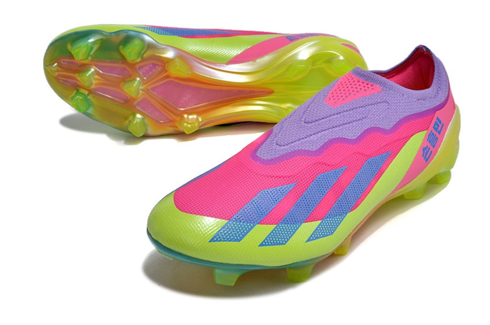 Adidas X Crazyfast Son.1 FG Laceless Korea Nightlife - Lucid Lemon/Royal Blue/Pink