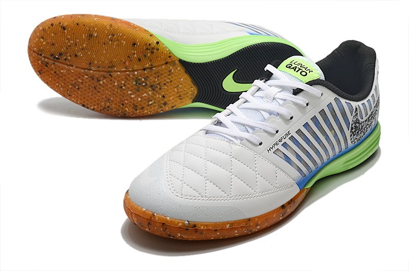 Nike Lunar Gato II IC - White/Blue/Lime Glow