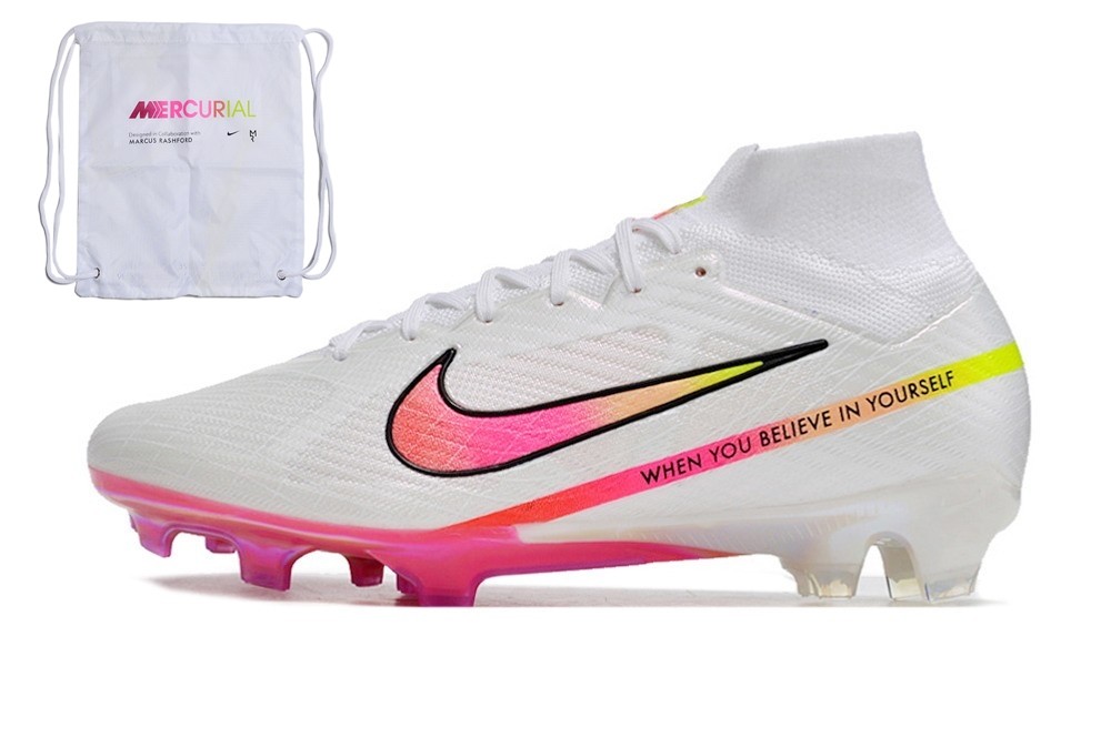 Nike Zoom Mercurial Superfly 9 Marcus Rashford Elite FG  - White/Pink/Red/Yellow