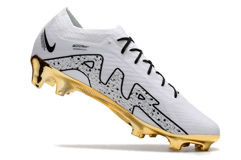Nike Air Zoom Mercurial Vapor 15 Elite FG - White/Gold/Black