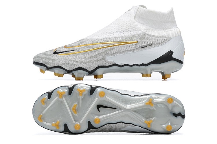 Nike By You Phantom GX Elite DF FG - Light Grey/White/Gold