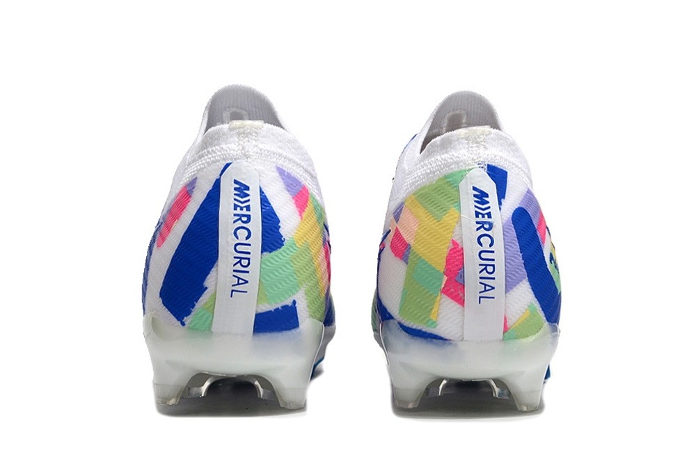 Nike California Zoom Mercurial Vapor 15 Elite FG Soccer Cleats - White/Blue/Multicolor