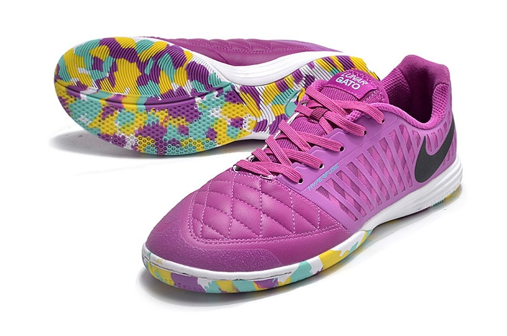 Nike Lunar Gato II IC Indoor Cleats - Vivid Purple/White/Black