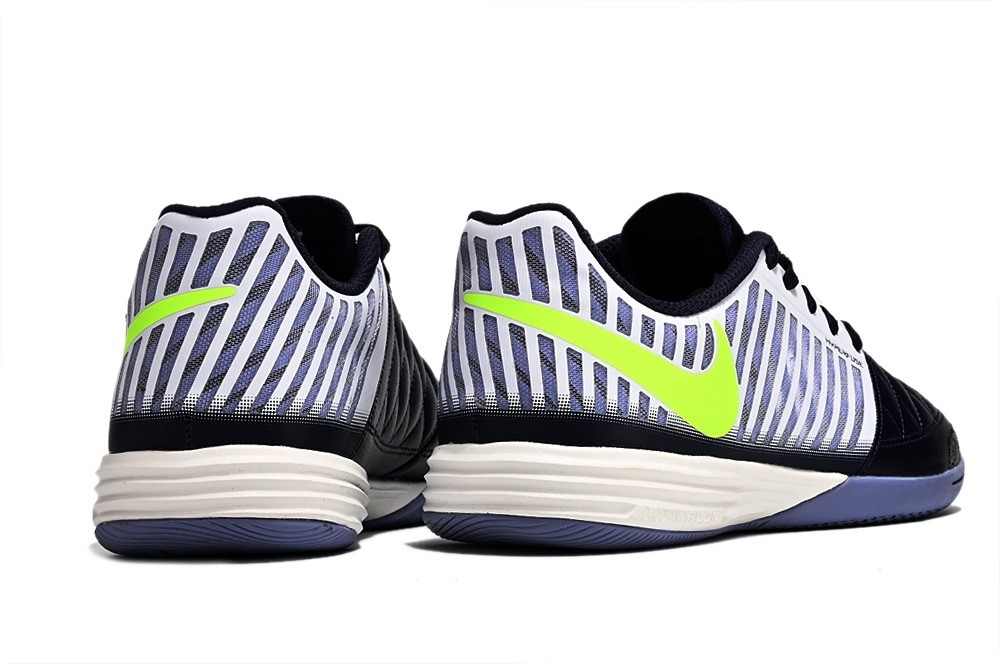 Nike Lunar Gato II IC Indoor Soccer Cleats - White/Navy/Volt
