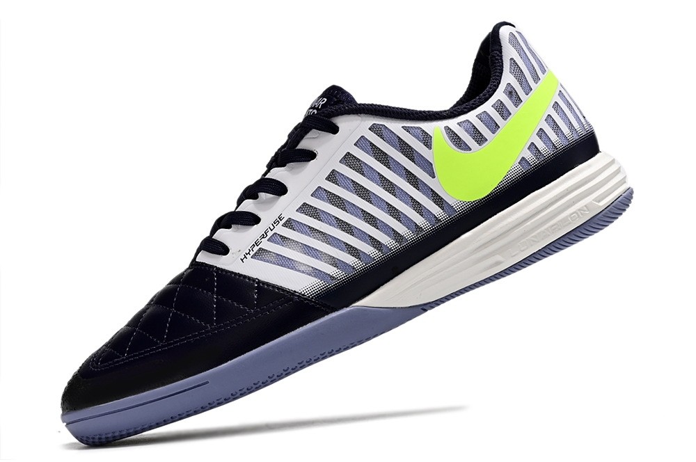 Nike Lunar Gato II IC Indoor Soccer Cleats - White/Navy/Volt