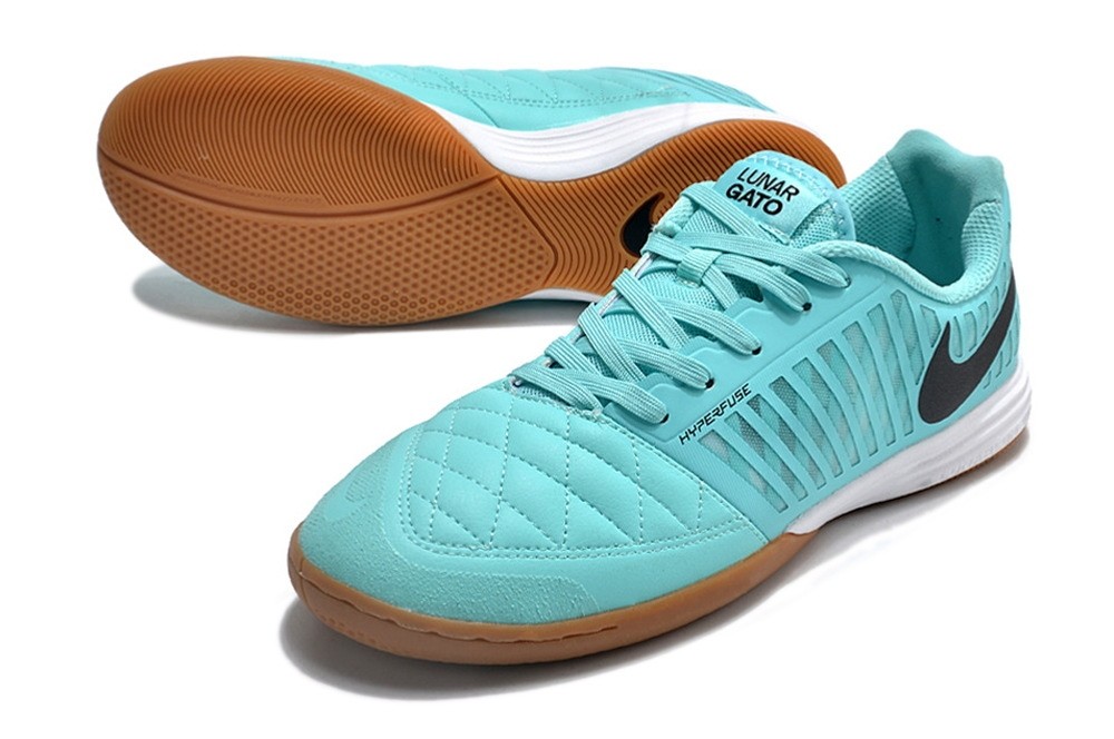 Nike Lunar Gato II Indoor Low Top Soccer Cleats - Green Glow/Brown/Black