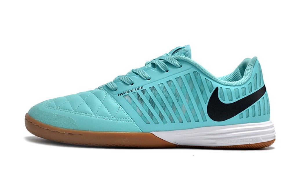 Nike Lunar Gato II Indoor Low Top Soccer Cleats - Green Glow/Brown/Black