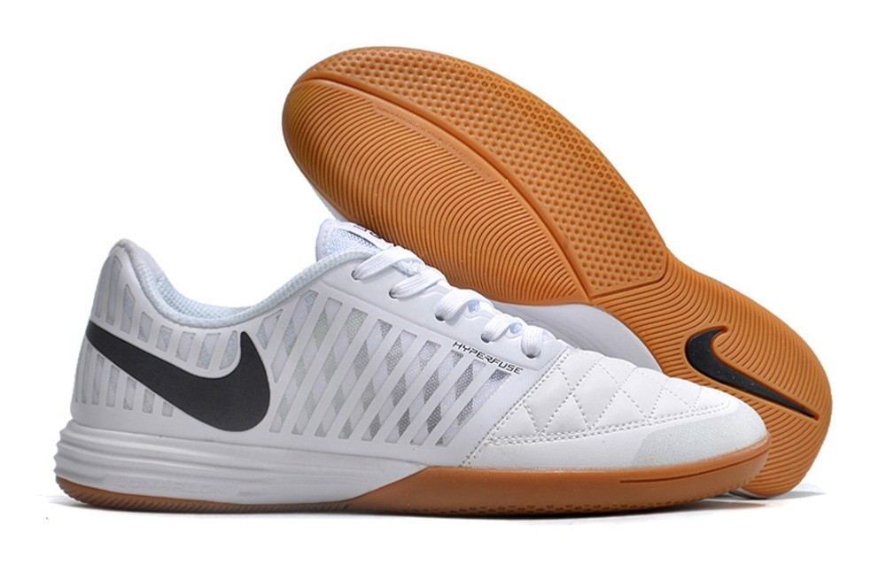 Nike Lunar Gato II Low Top IC Indoor Cleats - White/Light Brown
