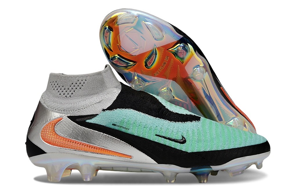 Nike Phantom 6 Elite High DF FG - Chrome/Black/Metallic Silver