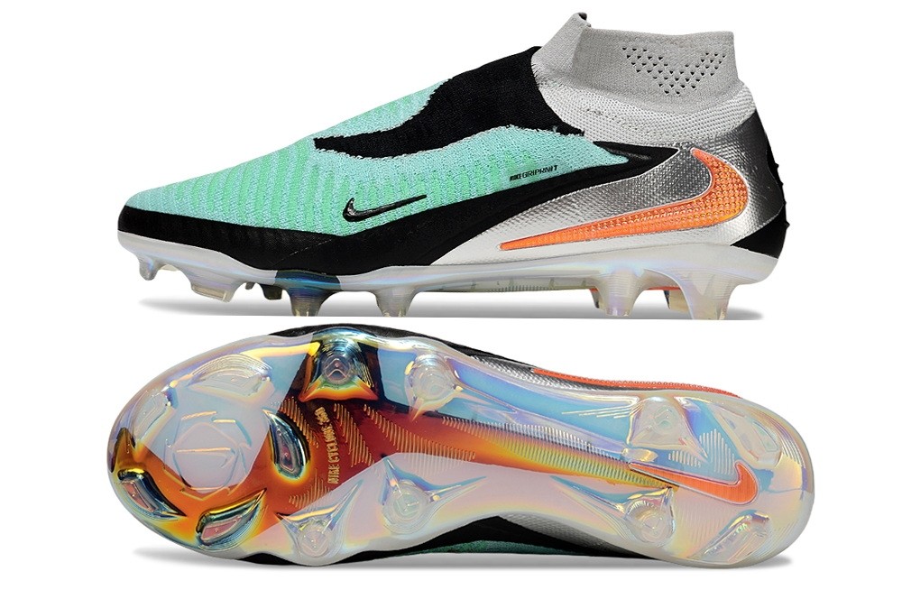 Nike Phantom 6 Elite High DF FG - Chrome/Black/Metallic Silver