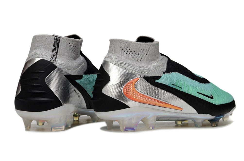 Nike Phantom 6 Elite High DF FG - Chrome/Black/Metallic Silver