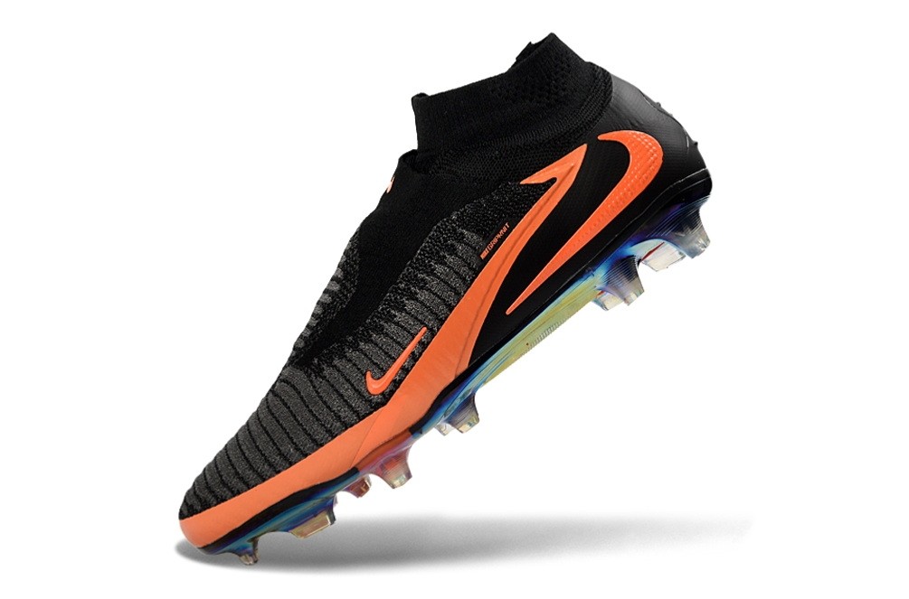 Nike Phantom 6 Elite High Top FG Cleats - Black/Orange
