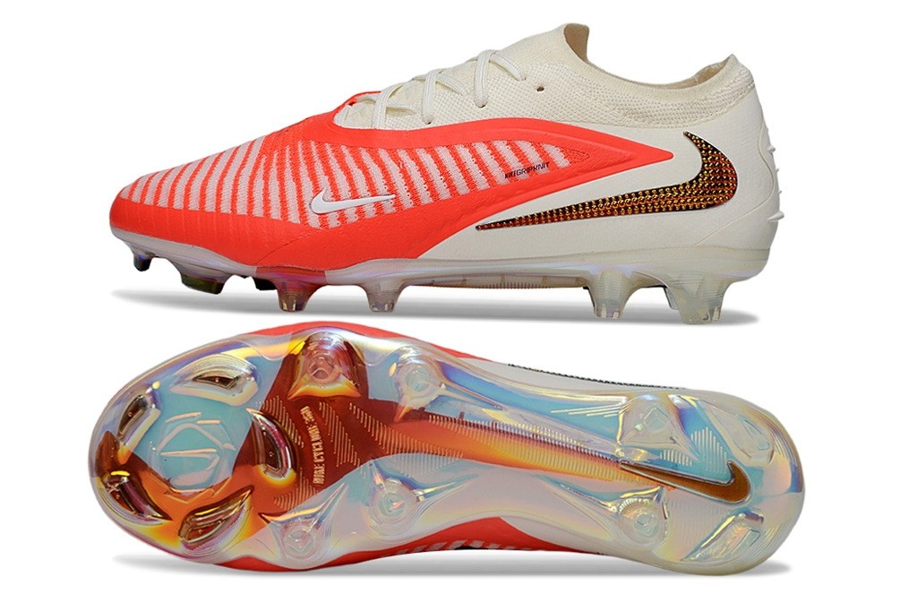 Nike Phantom 6 Low Elite FG By You Custom - Bright Crimson/White/Gold