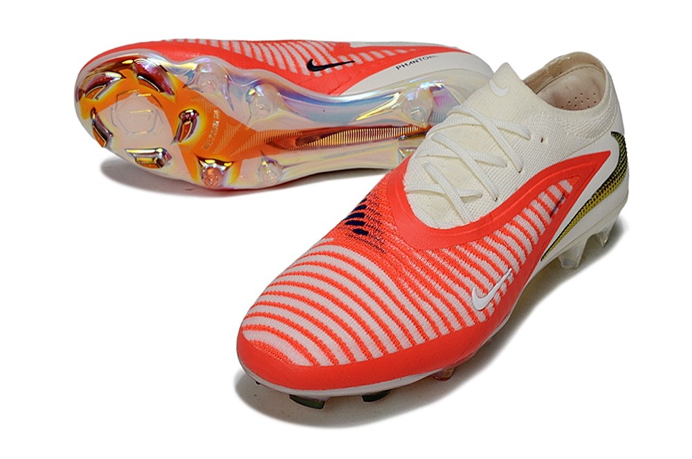 Nike Phantom 6 Low Elite FG By You Custom - Bright Crimson/White/Gold