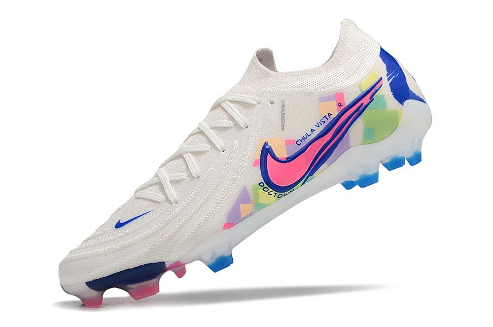 Nike Phantom So Cal Disruption GX 2 Elite FG Cleats - White/Blue/Pink