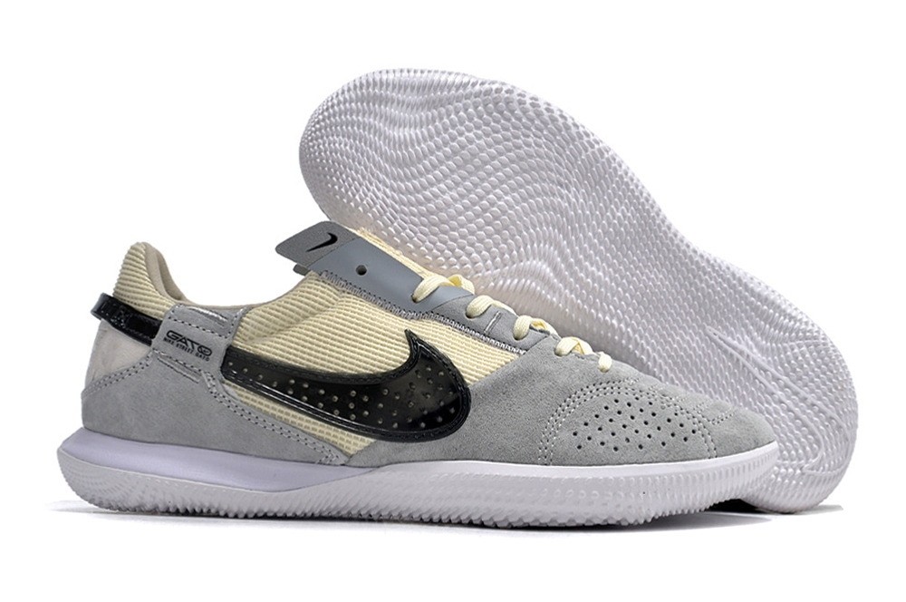 Nike Streetgato IC Indoor Soccer Cleats - Grey/Black/Yellow
