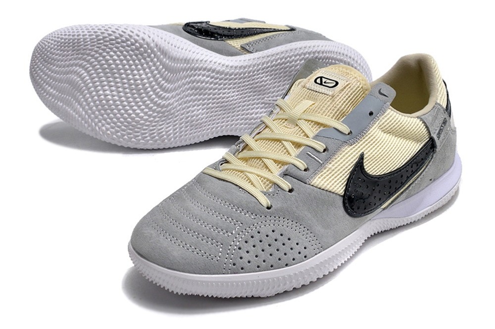 Nike Streetgato IC Indoor Soccer Cleats - Grey/Black/Yellow