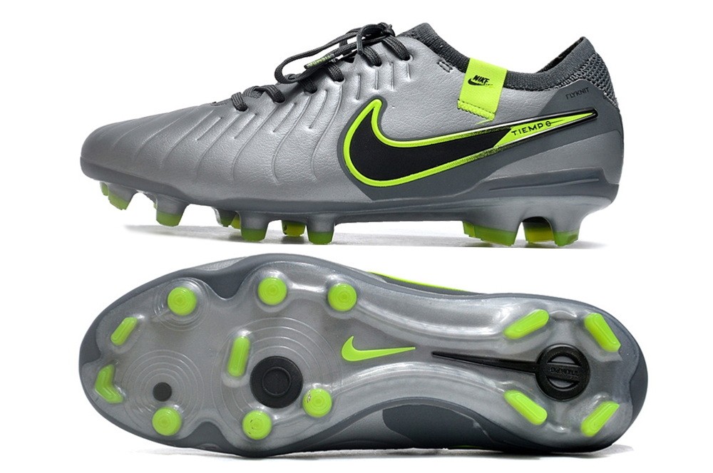 Nike Tiempo Legend 10 Elite FG R9 Chrome - Dark Grey/Green/Silver