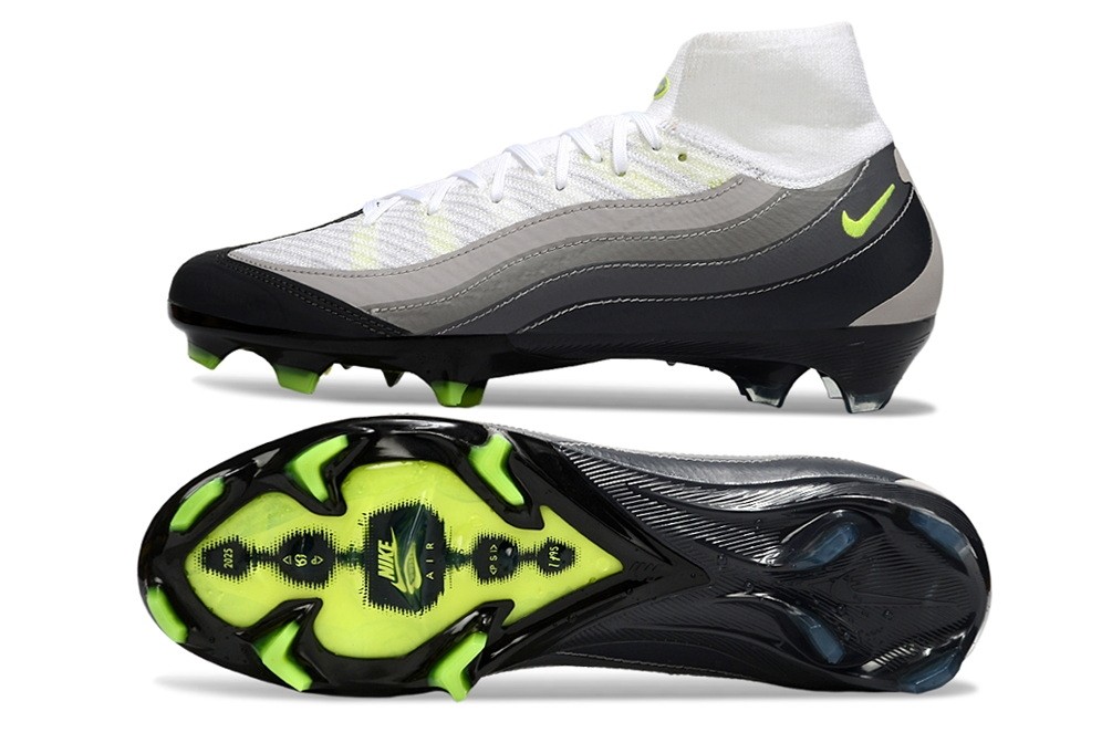 Nike Zoom Mercurial Superfly 10 Air Max 95 Elite SE FG - White/Pearl Grey/Neon Yellow