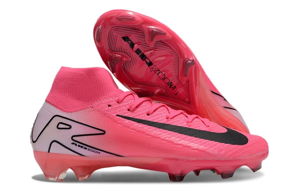 Nike Zoom Mercurial Superfly 10 High Top Elite FG Cleats - Pink Foam/Black
