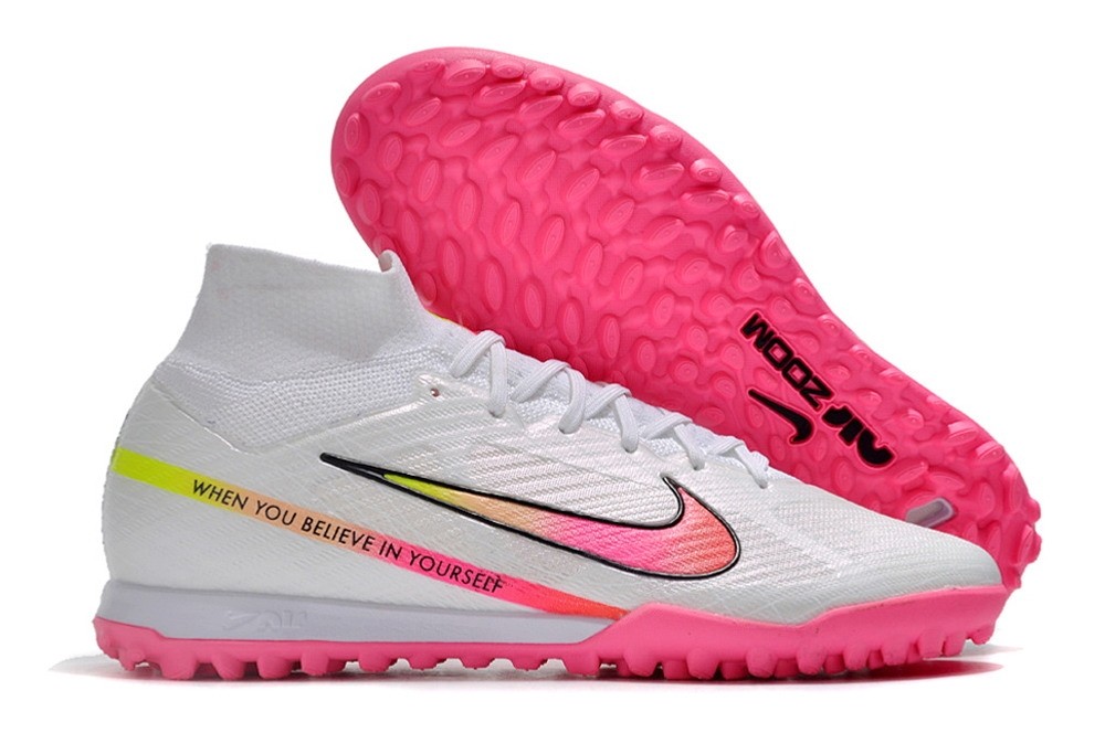 Nike Zoom Mercurial Superfly 9 Elite TF Turf  Rashford Cleats - White/Multicolor