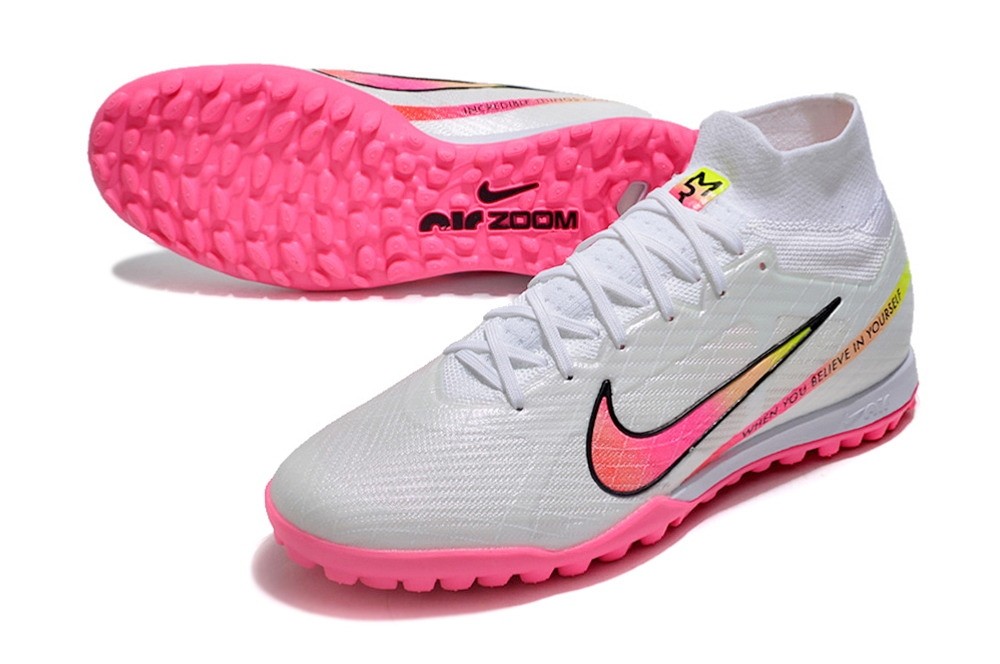 Nike Zoom Mercurial Superfly 9 Elite TF Turf  Rashford Cleats - White/Multicolor