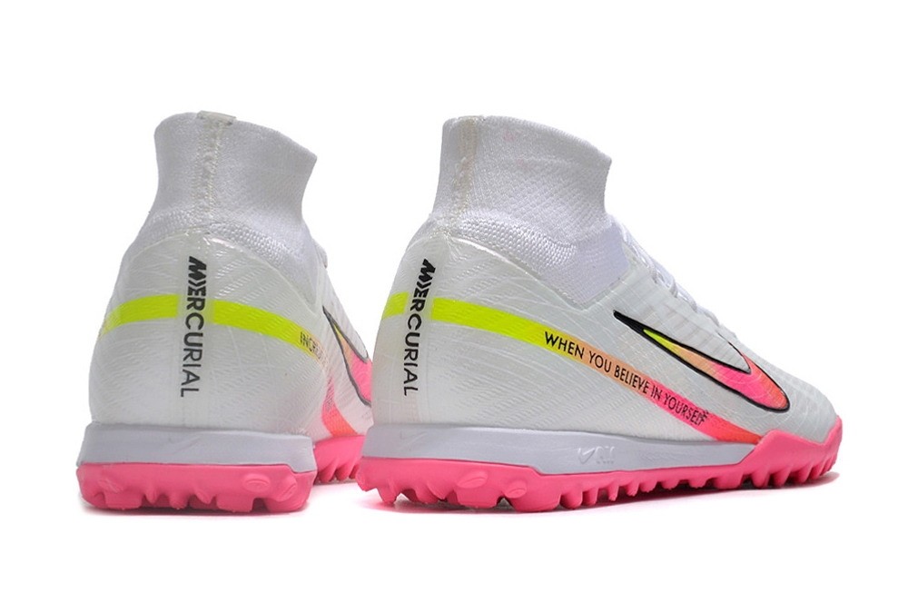 Nike Zoom Mercurial Superfly 9 Elite TF Turf  Rashford Cleats - White/Multicolor