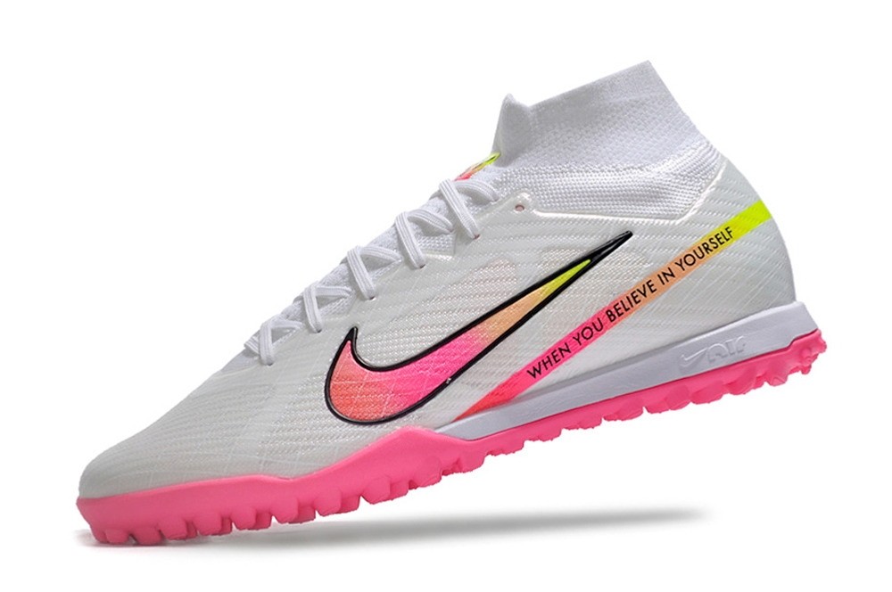 Nike Zoom Mercurial Superfly 9 Elite TF Turf  Rashford Cleats - White/Multicolor