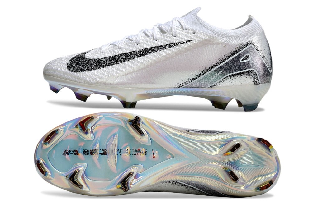 Nike Zoom Mercurial Vapor 16 FG Soccer Cleats - White/Black/Metallic Silver