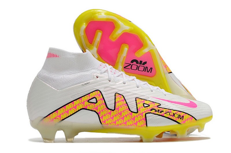 Nike Air Zoom Mercurial Superfly 9 Elite FG - White/Pink/Yellow