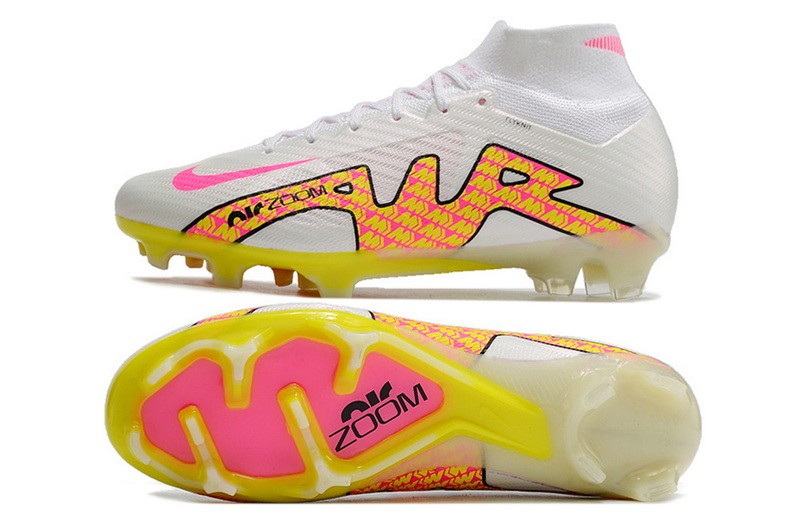 Nike Air Zoom Mercurial Superfly 9 Elite FG - White/Pink/Yellow