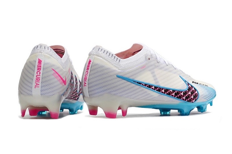 Nike Air Zoom Mercurial Vapor 15 Elite FG On Pitch - White/Blue/Laser Pink