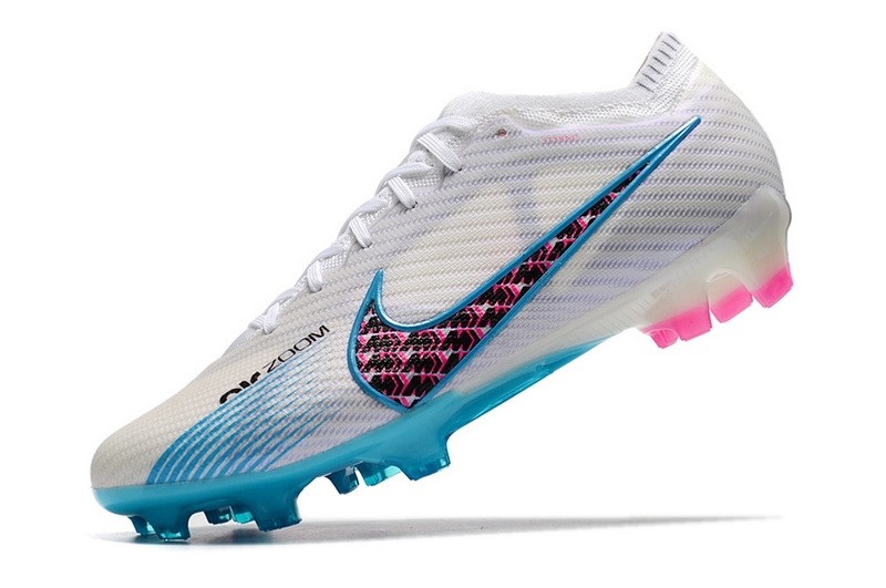 Nike Air Zoom Mercurial Vapor 15 Elite FG On Pitch - White/Blue/Laser Pink