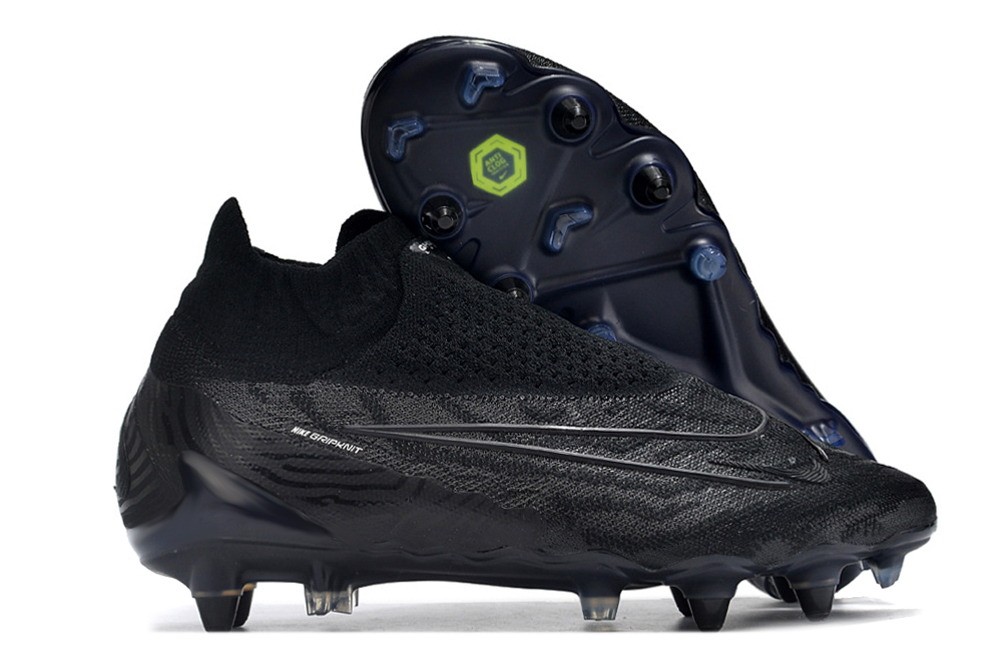 Nike GripKnit Phantom GX Elite DF SG-PRO Anti Clog Cleats - Black/Black