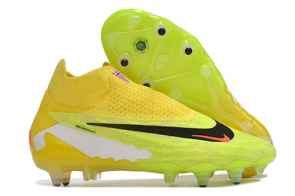 Nike GripKnit Phantom GX Erling Haaland Elite DF SG-PRO Anti Clog - Yellow/Black