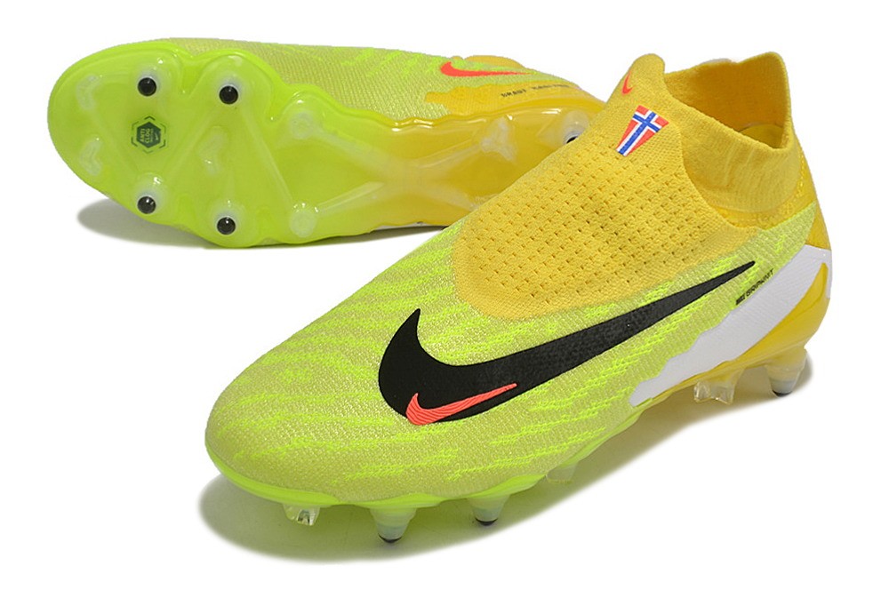 Nike GripKnit Phantom GX Erling Haaland Elite DF SG-PRO Anti Clog - Yellow/Black