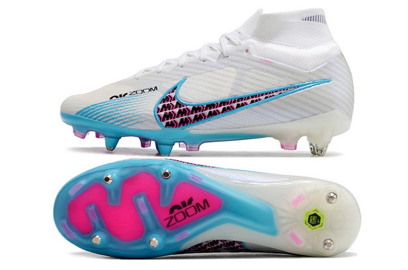 Nike Air Zoom Mercurial Superfly 9 Elite SG-PRO Anti-Clog Blast - White/Baltic Blue/Pink Blast