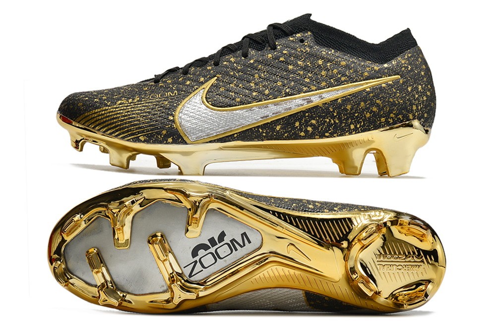 Nike Air Zoom Mercurial Vapor 15 Elite Fg Custom - Black/Gold