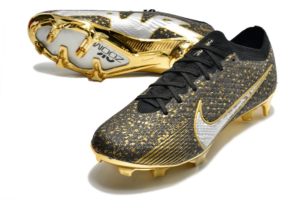 Nike Air Zoom Mercurial Vapor 15 Elite Fg Custom - Black/Gold