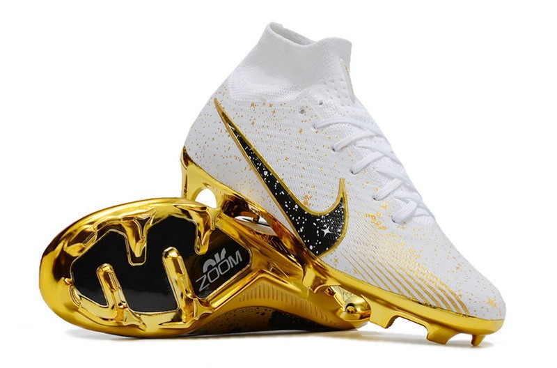 Nike Air Zoom Mercurial Superfly 9 Elite FG By You - White/Gold/Black