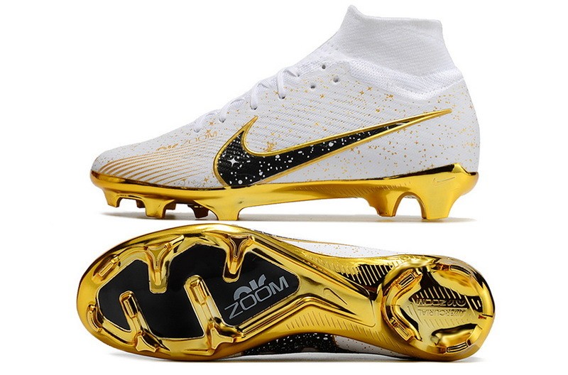 Nike Air Zoom Mercurial Superfly 9 Elite FG By You - White/Gold/Black