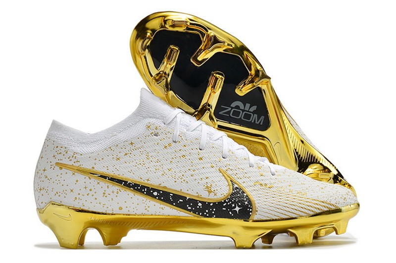 Nike Air Zoom Mercurial Vapor 15 Elite FG - White/Gold/Black