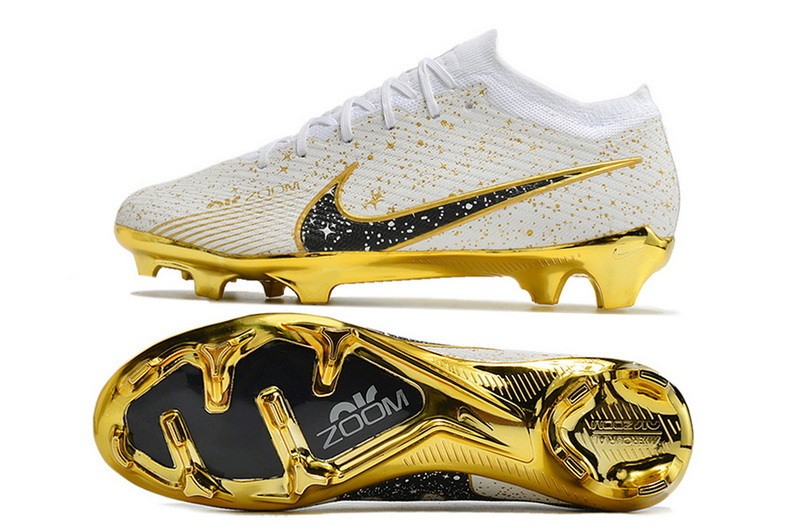 Nike Air Zoom Mercurial Vapor 15 Elite FG - White/Gold/Black
