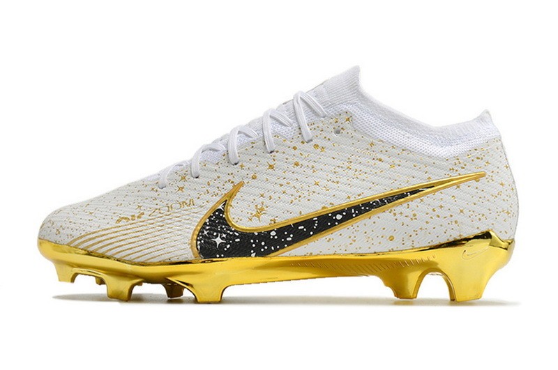 Nike Air Zoom Mercurial Vapor 15 Elite FG - White/Gold/Black