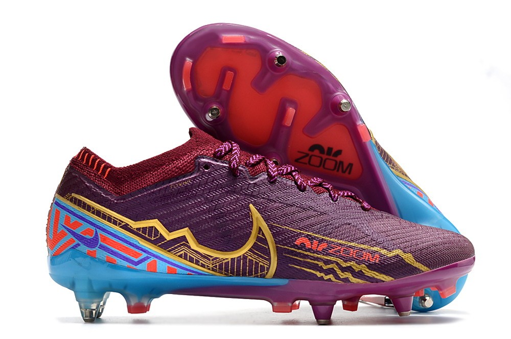 Nike Air Zoom Mercurial Vapor 15 Elite Metal Studs SG Mbappe - Purple/Red