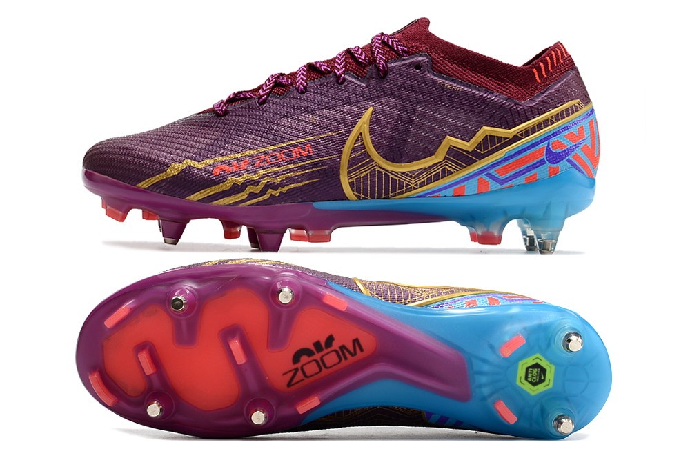 Nike Air Zoom Mercurial Vapor 15 Elite Metal Studs SG Mbappe - Purple/Red