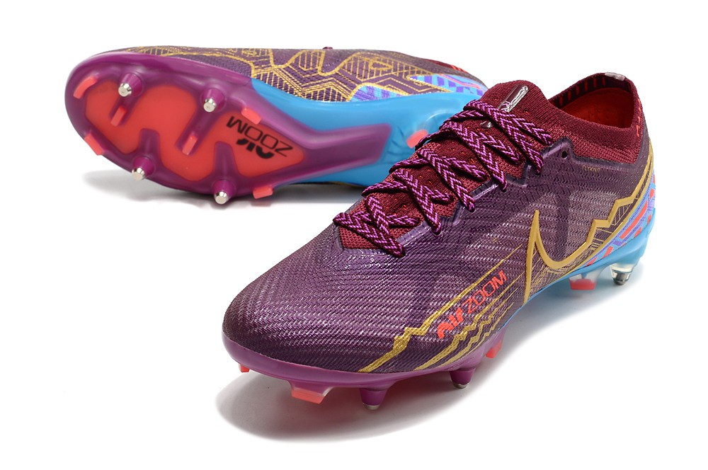 Nike Air Zoom Mercurial Vapor 15 Elite Metal Studs SG Mbappe - Purple/Red