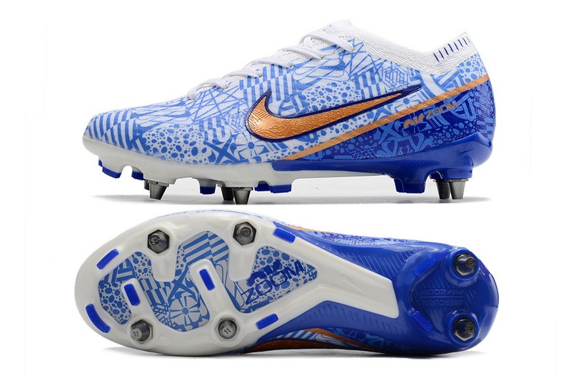 Nike Air Zoom Mercurial Vapor 15 Elite SG Removable Studs CR7 - White/Metallic Copper/Blue