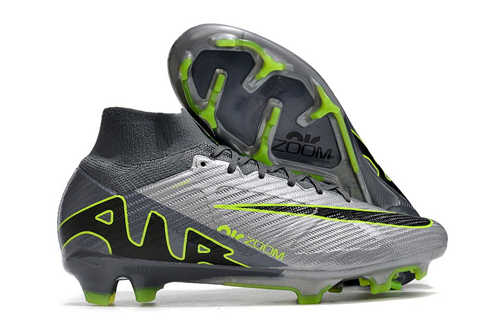 Nike Zoom Mercurial Superfly 9 Elite FG - Dark Grey/Silver/Green/Black